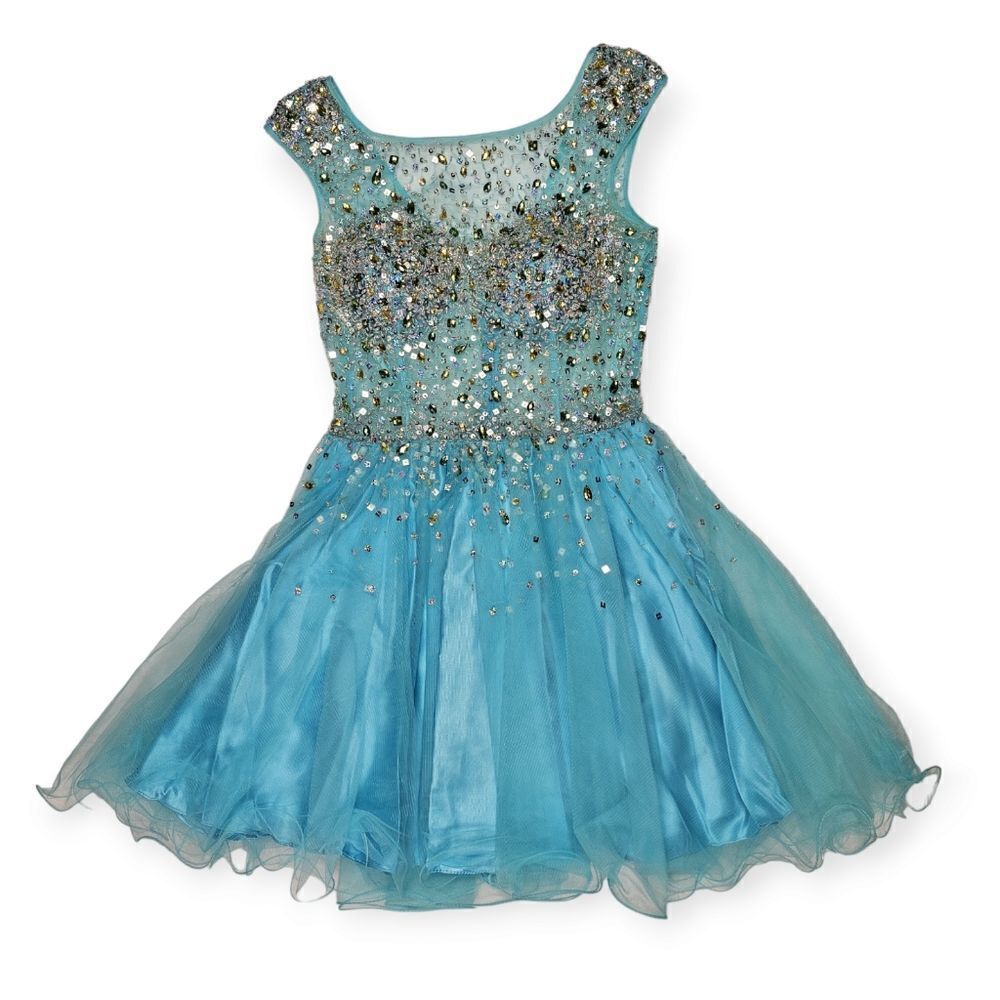 Camille La Vie Blue Sequin Formal Prom Dress Women's Size 10